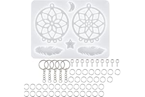 Uonlytech Resin Dream Catcher Mold for Epoxy Crafts, Silicone Mold for Wall Decorations and Pendant Making