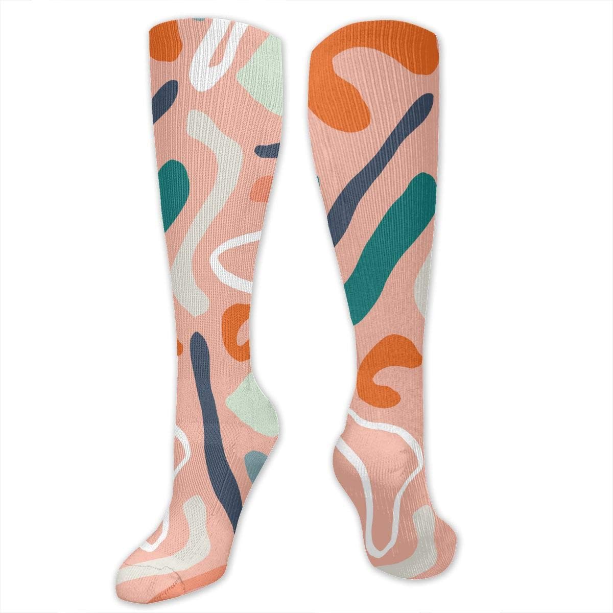 Calcetines altos de algodón y poliéster sin costuras, unisex, para