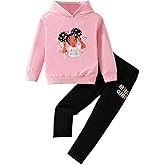 Kid Toddler Girls Clothes Cartoon Pattern Print Sweatshirt Hoodie Sports Pants 2PC Girl Fall Winter Clothing Set