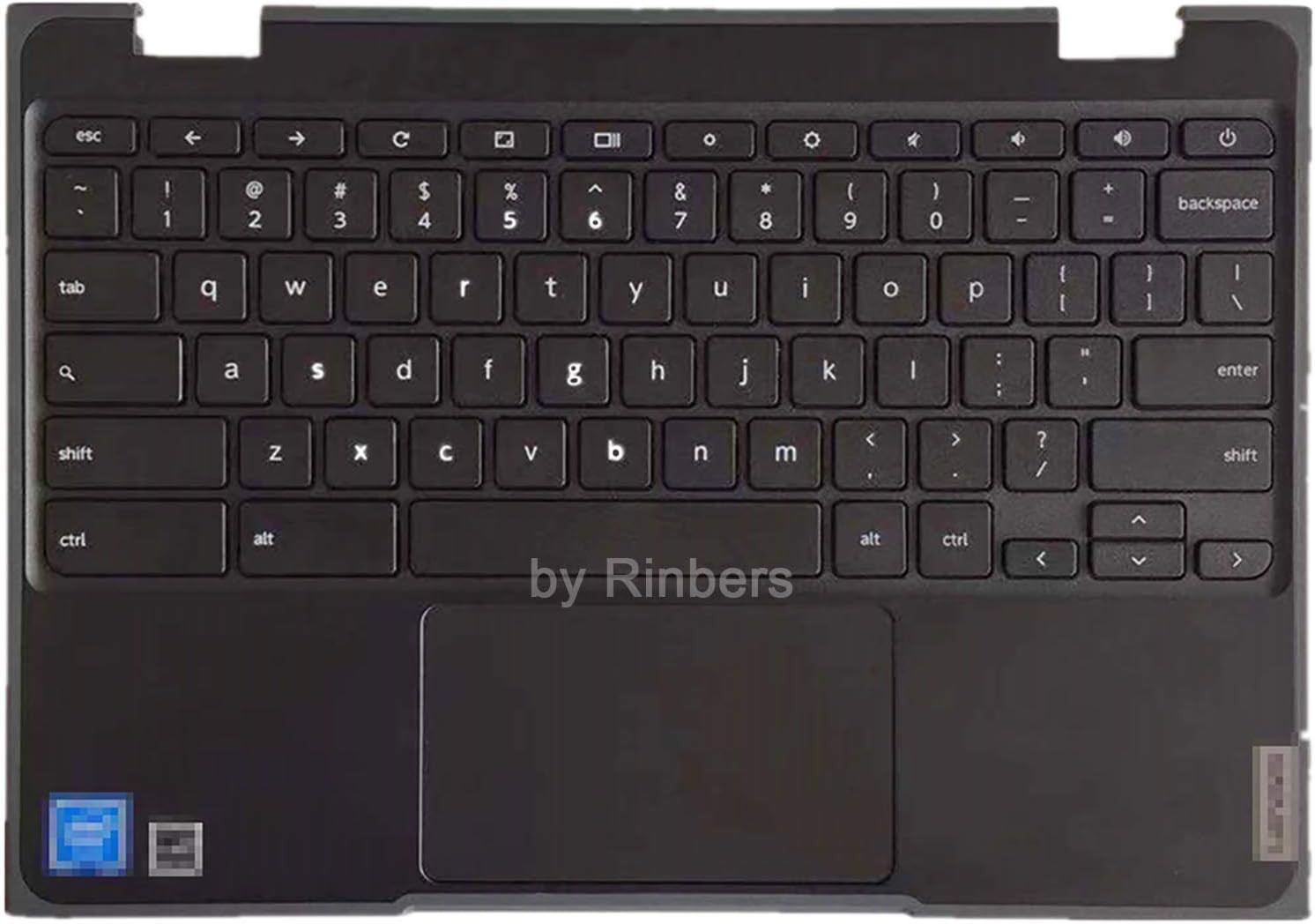 Rinbers Palmrest Upper Case with US Keyboard and Touchpad Assembly Replacement for Lenovo Chromebook 11 100e 2nd Gen 81MA 5CB0T79741 GLKR 5CB0Y57920 (NOT for 100e Gen 2 MTK Version)