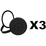 Nalgene 32oz Wide Mouth Water Bottle Cap Replacement Black Loop Top Lid (3-Pack)