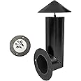 SafBbcue Pellet Grill Smoke Stack Compatible with Pit Boss, Camp Chef, Z Grills and Other Pellet Smokers Grills Chimney, Upgraded Porcelain Steel Smoke Stack Kits for Traeger Smoke Stack, Black