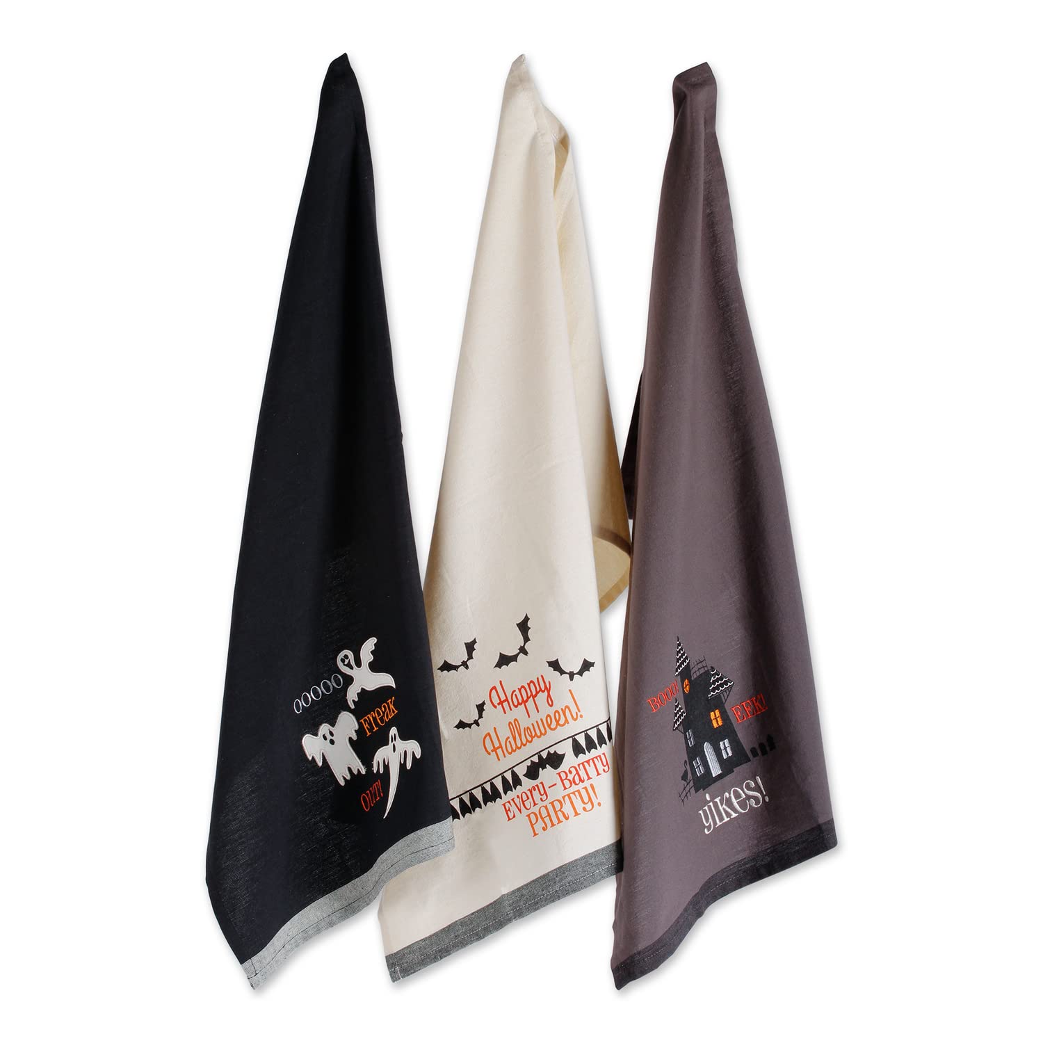 DII Embellished Cotton Kitchen Hand Towel Set, Yikes, 18x28 — image 1