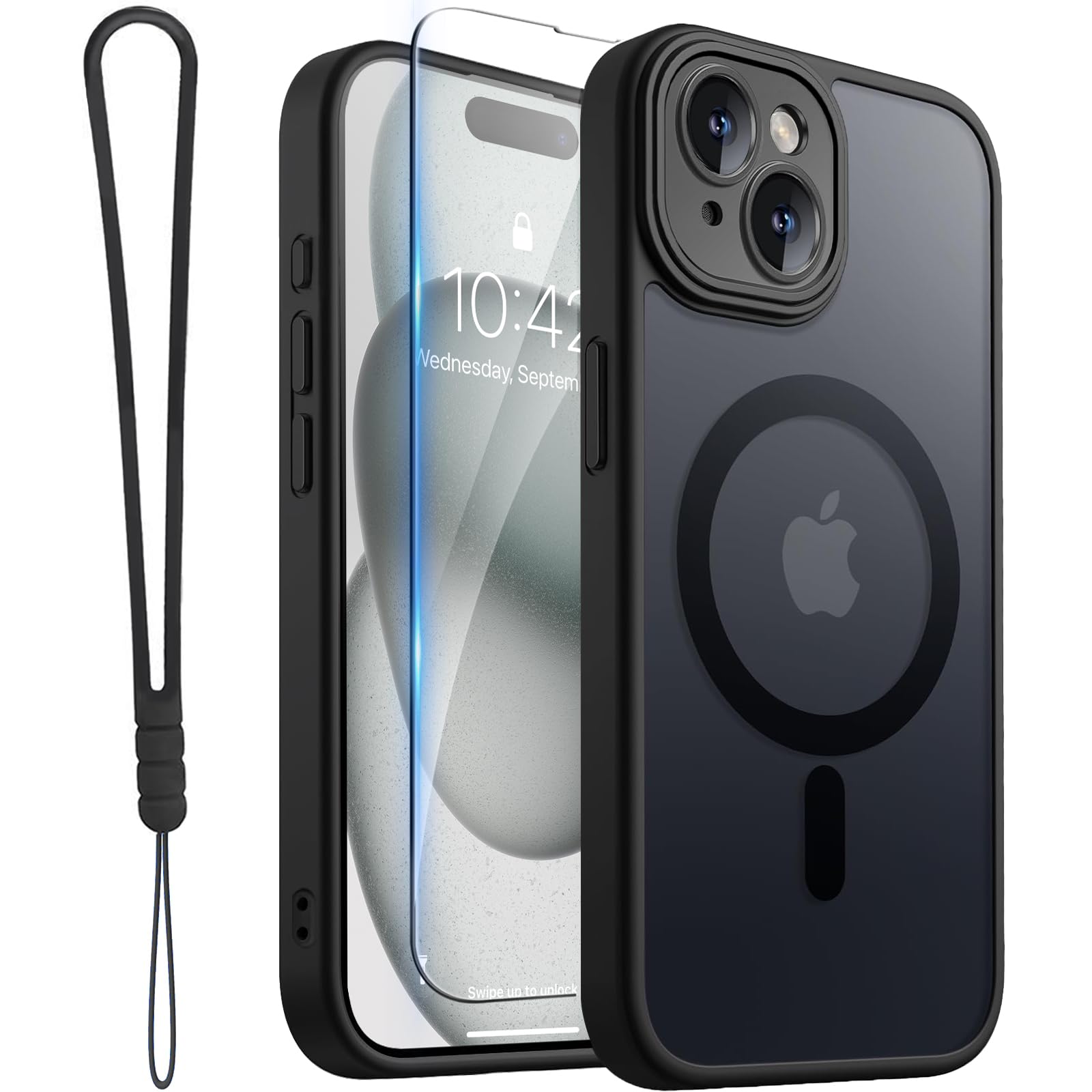 ROYBENS for iPhone 15 Matte Clear Case Compatible