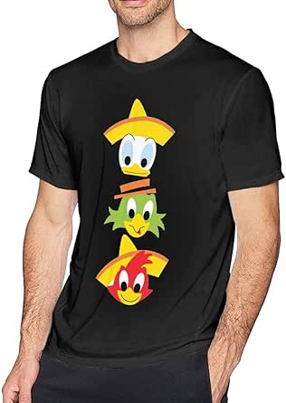 Amazon.com: The Three Caballeros Casual Fashion Not Easy to Shrink Mens T-Shirt : Clothing 