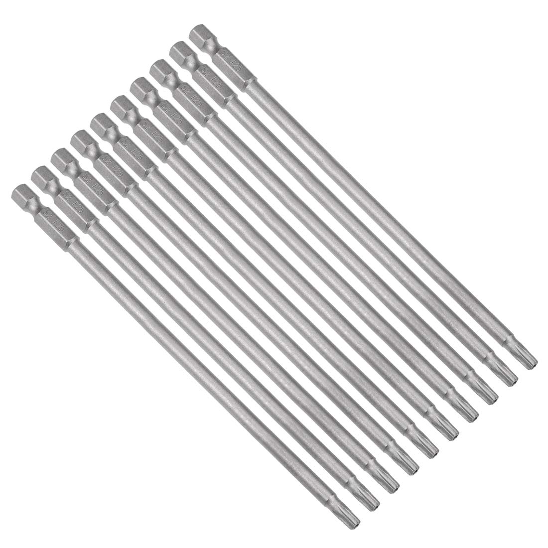sourcing map 10 Pcs T25 Magnetic Torx Screwdriver Bits, 1/4 Inch Hex Shank 5.9-inch Length S2 Security Tamper Proof Screw Driver Kit Tools