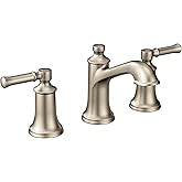Moen Dartmoor Brushed Nickel Two-Handle High Arc Widespread Bathroom Sink Faucet for 3-Hole Setups with Valve Included, TV680