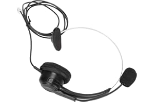 CHICIRIS RJ9 Noise Cancelling Phone Headset with Adjustable Microphone for Call Center Office, Lightweight Landline Phone Ear