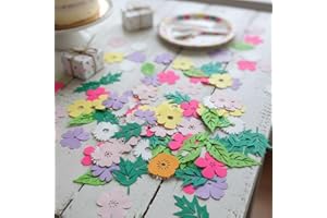Wild Flower Table Confetti – 160PCS Floral & Leaf Cardstock Scatter | Spring Garden Party Décor for Birthday, Baby Shower, We