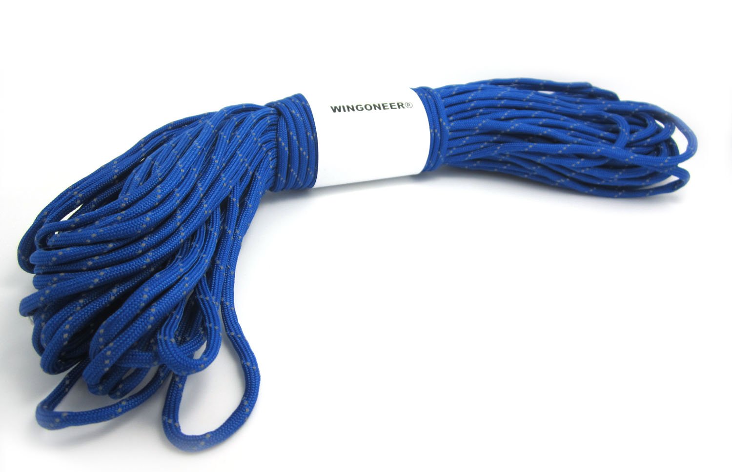 WINGONEER® Blue Reflective 550 Paracord Mil Spec Type III 7 strand parachute cord 100 feet