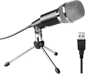 USB Microphone,Fifine Plug and Play PC Computer USB Condenser Microphone for Skype, Recordings for YouTube, Google Voice Search, Games-Windows and Mac-K668