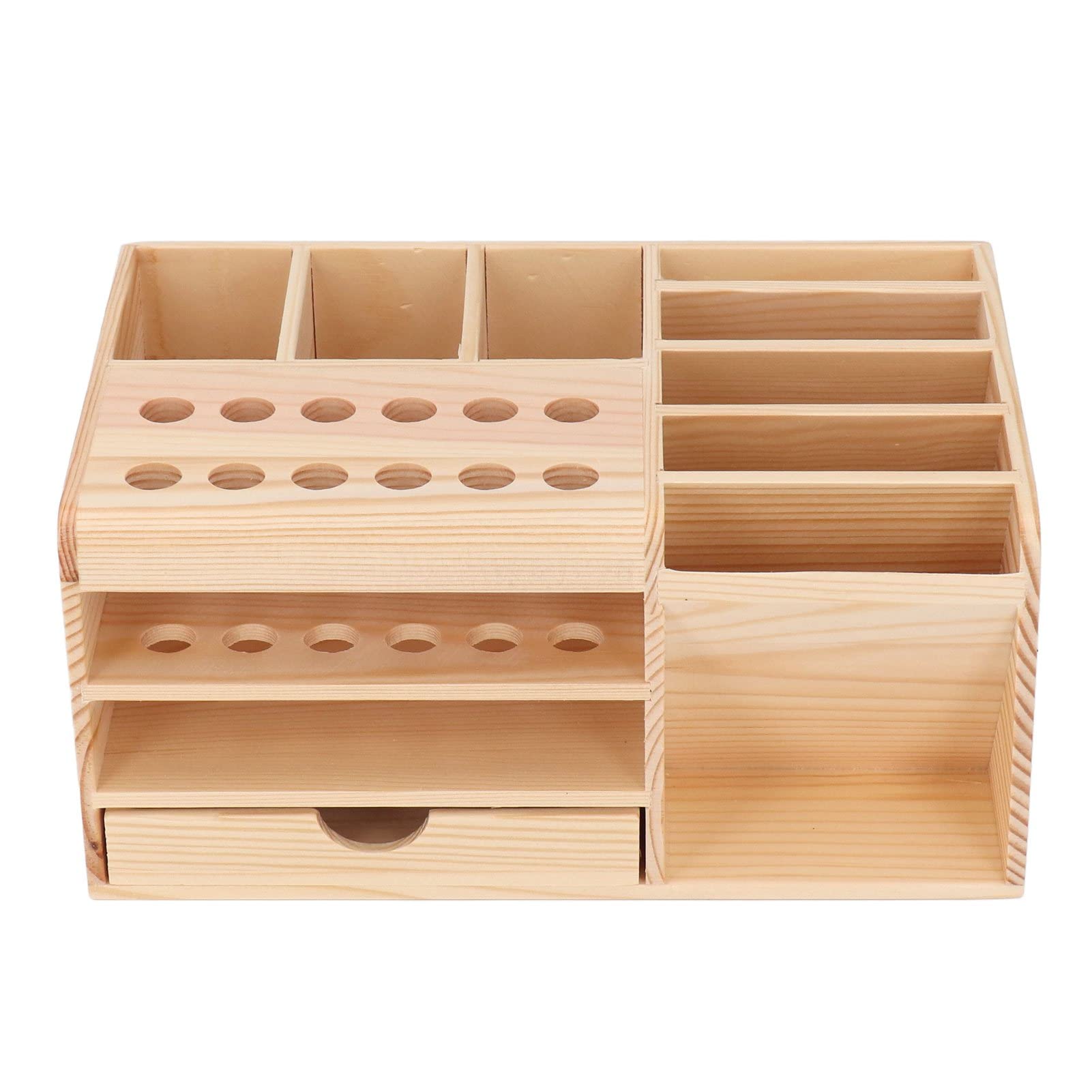 Repair Tool Organizer, Synthetic Wood Desktop Classified Storage Tool Parts Box Multi Compartments Repair Tool Box Screwdriver Drawer Insert Box for Home Office School