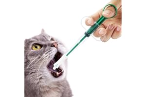 QIYADIN Cat Pill Shooter, Pet Pill Gun for Cats and Dogs, Pet Medicine Dispenser for Small Animals, Dog Piller Shooter with Fixed Soft Tip (Anti-Fall)