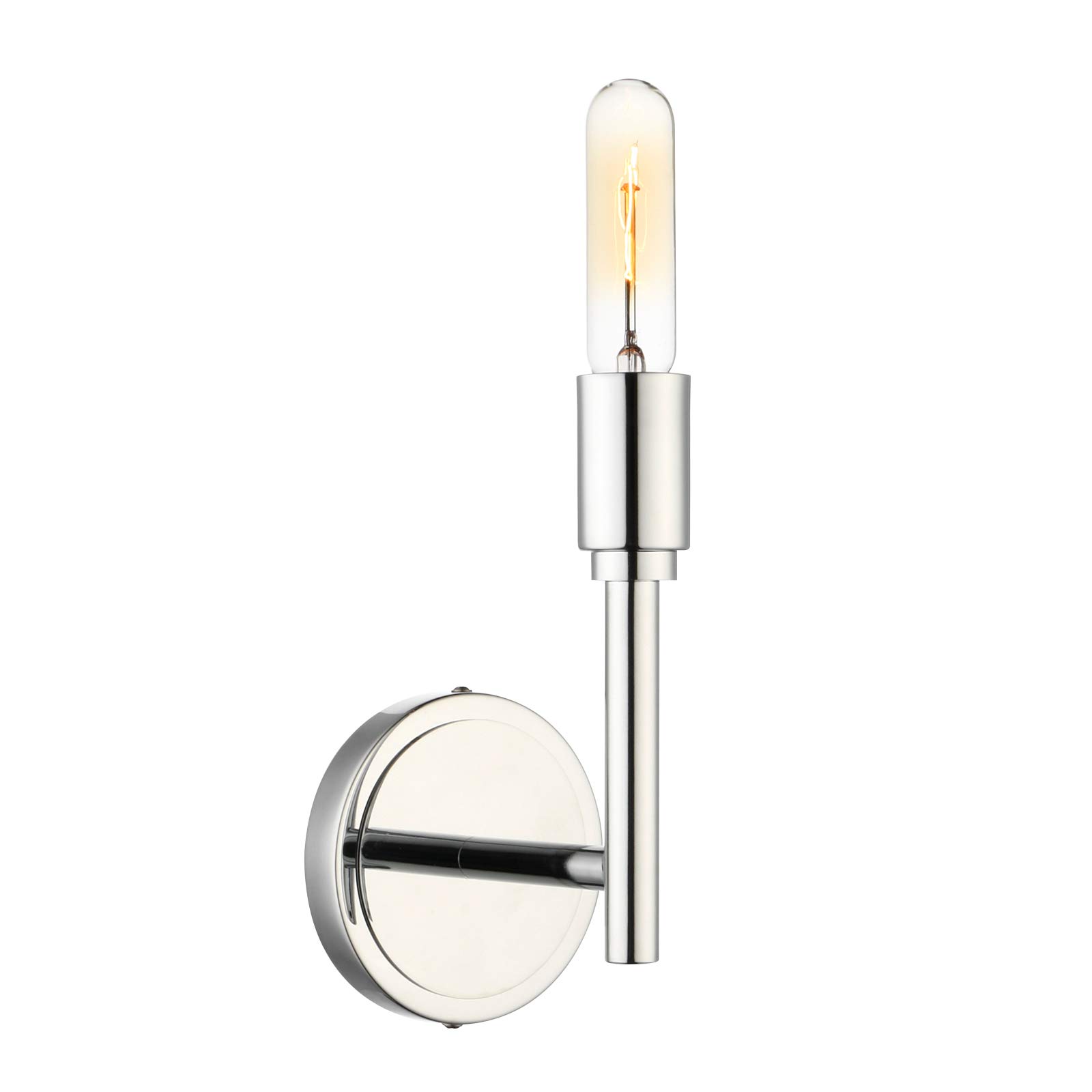 Phansthy Wall Light Retro Industrial Style Indoor Sconces Vanity Mirror Lighting Fixture Single Light Head E27 (Chromed)