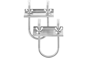 DNKMOR Rotisserie Grill Stainless Steel Fork U-Bolt, 5.3 Inches Long Meat Trussing Accessories. 2.7 Inch Wide Spit Rod Capacity. （2 Packs）