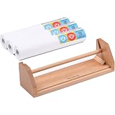MEEDEN Wooden Paper Roll Dispenser: Kids Easel &amp; 3 Paper Rolls (12" x 75ft) | Beech Wood Art Easel Tabletop Paper Roll Holder for Kids Art Supplies, Toddler, Doodle, Drawing, Painting, Art, Craft