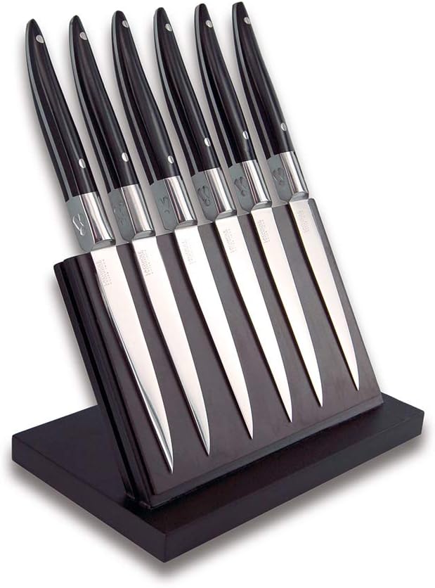 Laguiole Evolution Expression Steak Knives with Forged Bolster and Handle, Set of 6