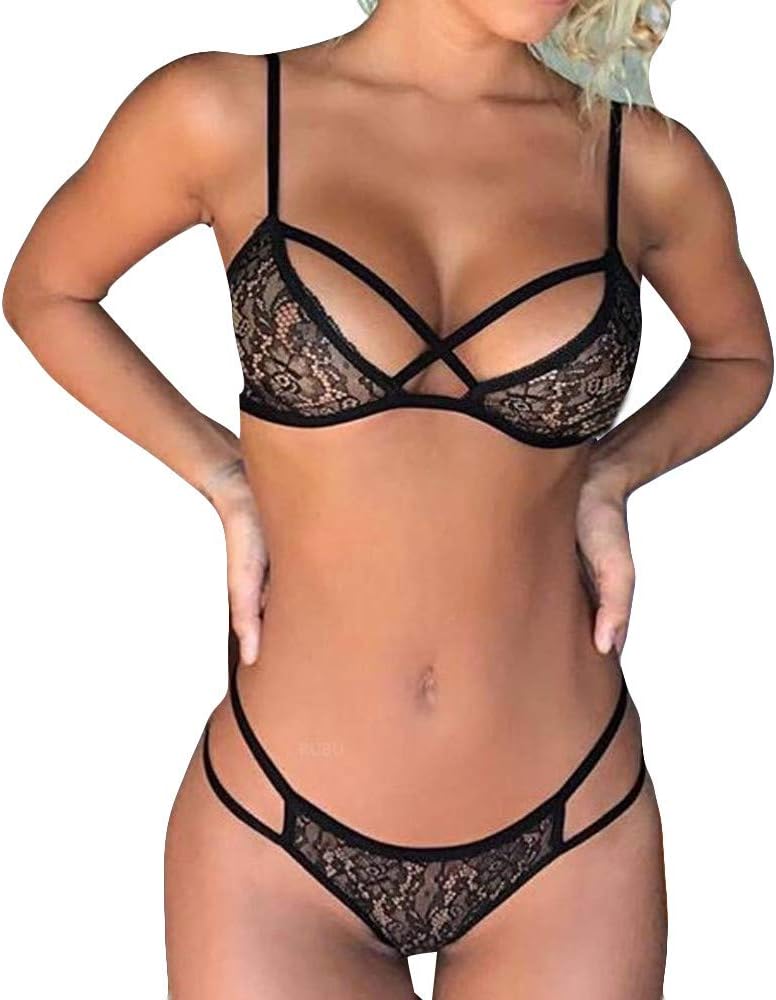 Women Lace Sexy Set Pajamas Lingerie Sexy Sleeveless Underwear Valentine's Day Present Gift