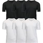 Galaxy by Harvic Men's 6-Pack Short Sleeve V-Neck Modern Fit Classic Tees (S-3XL)