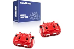 AutoShack Front Brake Calipers Red Powder-Coated Left & Right Replacement for 2003-2018 Subaru Forester 2002-2014 Subaru Outb