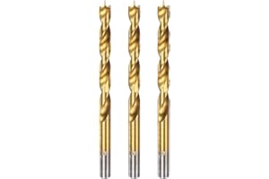 HARFINGTON 3pcs Brad Point Drill Bit 7mm(9/32") Dia Straight Round Shank Drill Metric Brad Point Spiral Twist Drill Bits for 