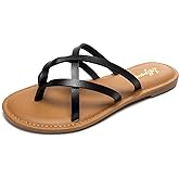 Luffymomo Women's Elastic Strap Flat Sandals Casual Summer Open Toe Sandal