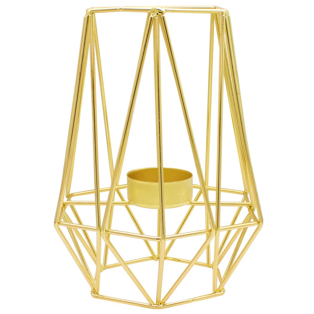 Duffire Nordic Light Luxury Candle Holder - Golden Wrought iron Candlestick - Rose Gold European Romantic Candle Cup, Table Decoration