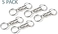 Partstock(TM) 5-Pack Heavy Duty Dual Key Ring Quick Release Detachable Pull-Apart Key 2 Split Rings Keychains Lock holder Key Accessory.