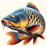 Colorful Blue Fish PVC Vinyl Car Decals Stickers Waterproof Self-Adhesive Decals for Cars, Laptops, Trucks, Motorcycles Wall Window Luggage Scratch Cover Door Decor Sticker