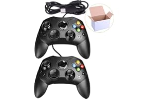 GXCDIZX Mekela 2 Packs Classic Wired Controller Gamepad Joysticks for Xbox S Type Console (Black and Black)