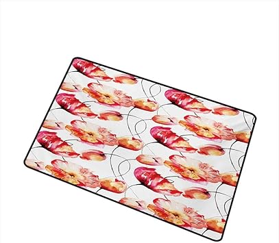 Entrada de flores de acuarela Alfombra de puerta al aire libre