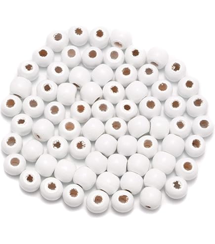 Thebeadchest 6 Mm Holzperlen Natur – 4 Größen (8–20 Mm), Ca. 40,6 Cm Strang, Für DIY Schmuck