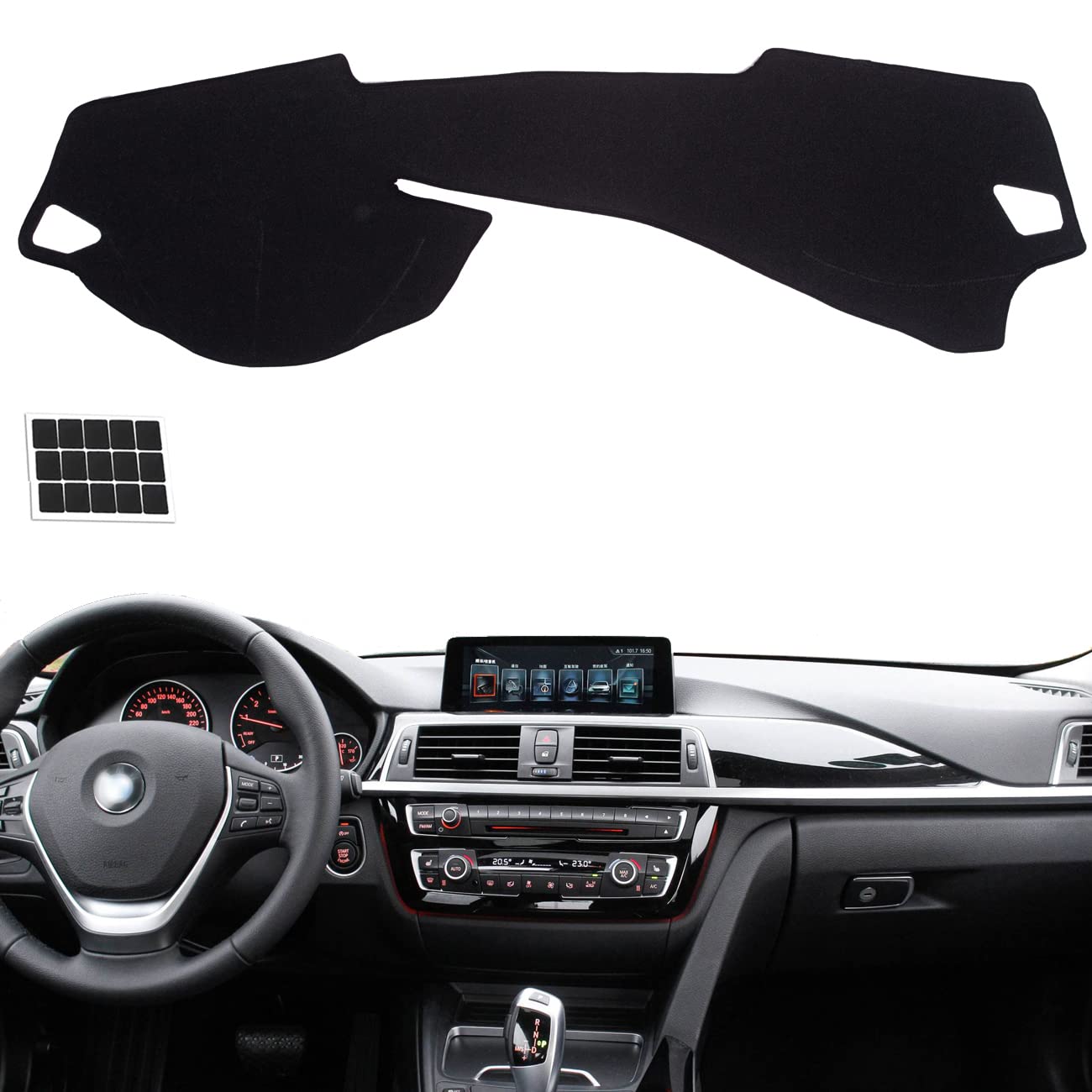 Photo 1 of TUCAREST Dash Cover Fit for 14-18 BM-W 3 (Only F30 F31 F34) Nonslip Dash Cover Board Mat Sunshade No-Glare and Slip Pad Carpet Sunshield Protector (Without HUD or Center Horn) Flannel Black