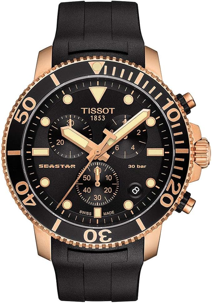 Tissot Men's Seastar 660/1000 316L Stainless Steel case with Rose Gold