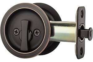 Dynasty Hardware Round Bed/Bath Privacy Pocket Door Latch Aged Oil Rubbed Bronze