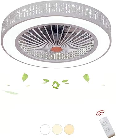 Amazon Com Hzc Fan Quietly Ceiling Fan Led Ceiling Light Modern