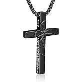 WINFY Basketball Bible Verse Cross Necklace for Boys Men 316L Stainless Steel Chain Pendant Religious Christian First Communion Confirmation Jewelry Graduation Christmas Gift