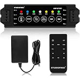 STUDIOFINIX 4-Channel Mini Amplifier with Wireless App &amp; Infrared Remote Control, Bluetooth 5.0, USB/MIC/AUX/TWS Inputs and Power-Off Memory for Ceiling/Wall/Bookshelf/Garage