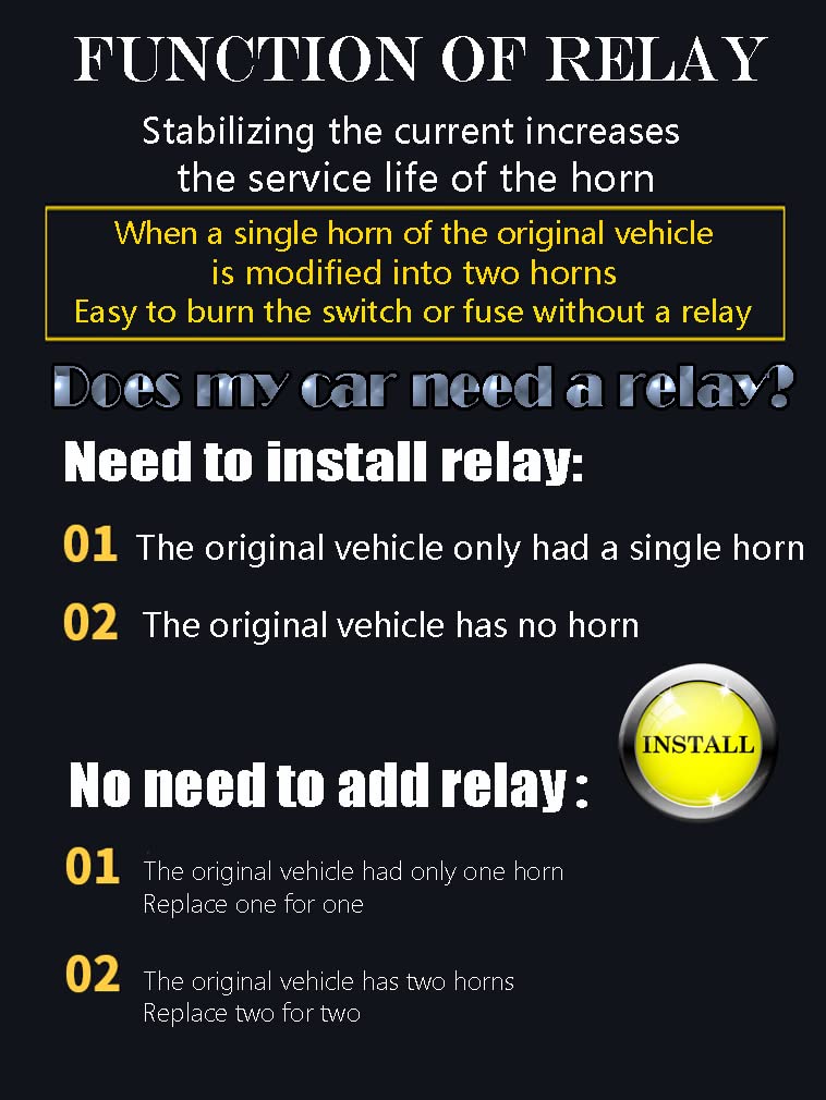 Car Horn Truck Horns 12V,BANHAO Train Horn Waterproof High Low Dual Tone Universal Fit Super Loud Electric Snail Horns Kit for all 12V vehicles, RVs, pickups and off-road cars (with button)