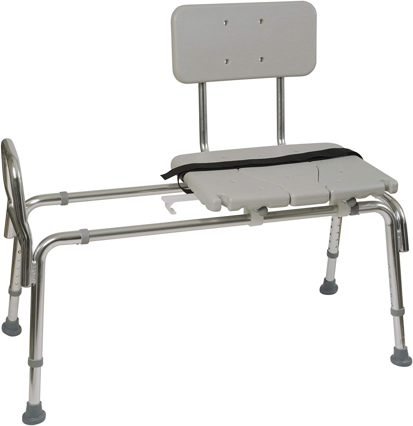 Tub Transfer Bench and Sliding Shower Chair Made of Heavy Duty Non Slip Aluminum Body and Seat with Adjustable Seat Height and Cut Out Access Holding Weight Capacity up to 400 lbs, Gray: Health & Personal Care