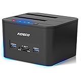 FIDECO USB 3.0 to SATA Hard Drive Docking Station Dual-Bay External HDD Dock with Offline Clone/Duplicator Function and…