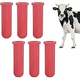 6PCS Calf Feeder Pacifier Teats Soft Rubber Food Grade Feeding Nipples | Bite-Resistant Calf Teat Nipple Replacement Feeding Nipples Farm Supplies, Livestock Nursing Bottle Nipple Milk Bucket Feeder