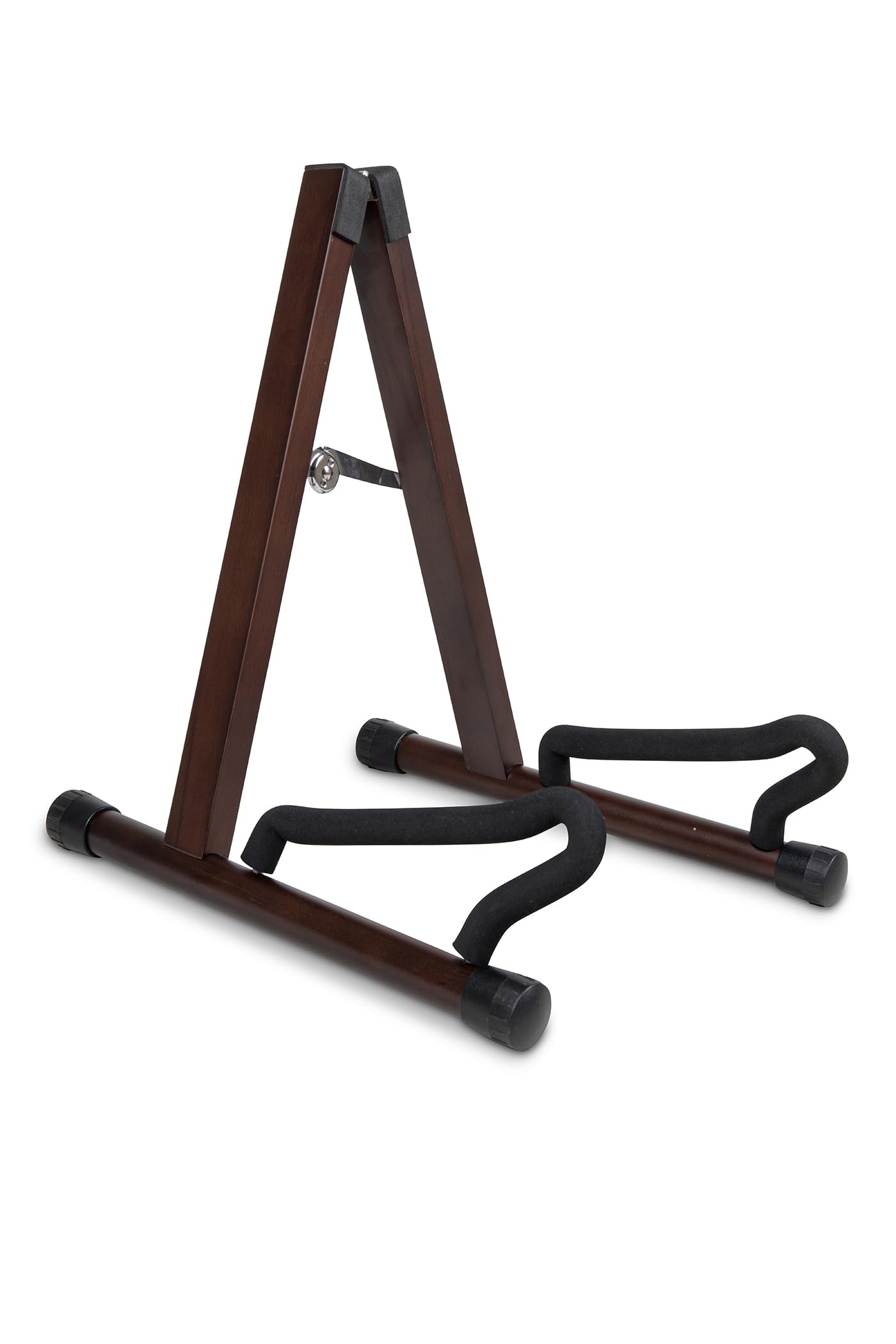 GEWA Wooden Guitar Stand GS-60DW, for Classical, Acoustic, and Electric Guitar - also for Roundback Guitar - Collapsible - 38 cm high - dark walnut