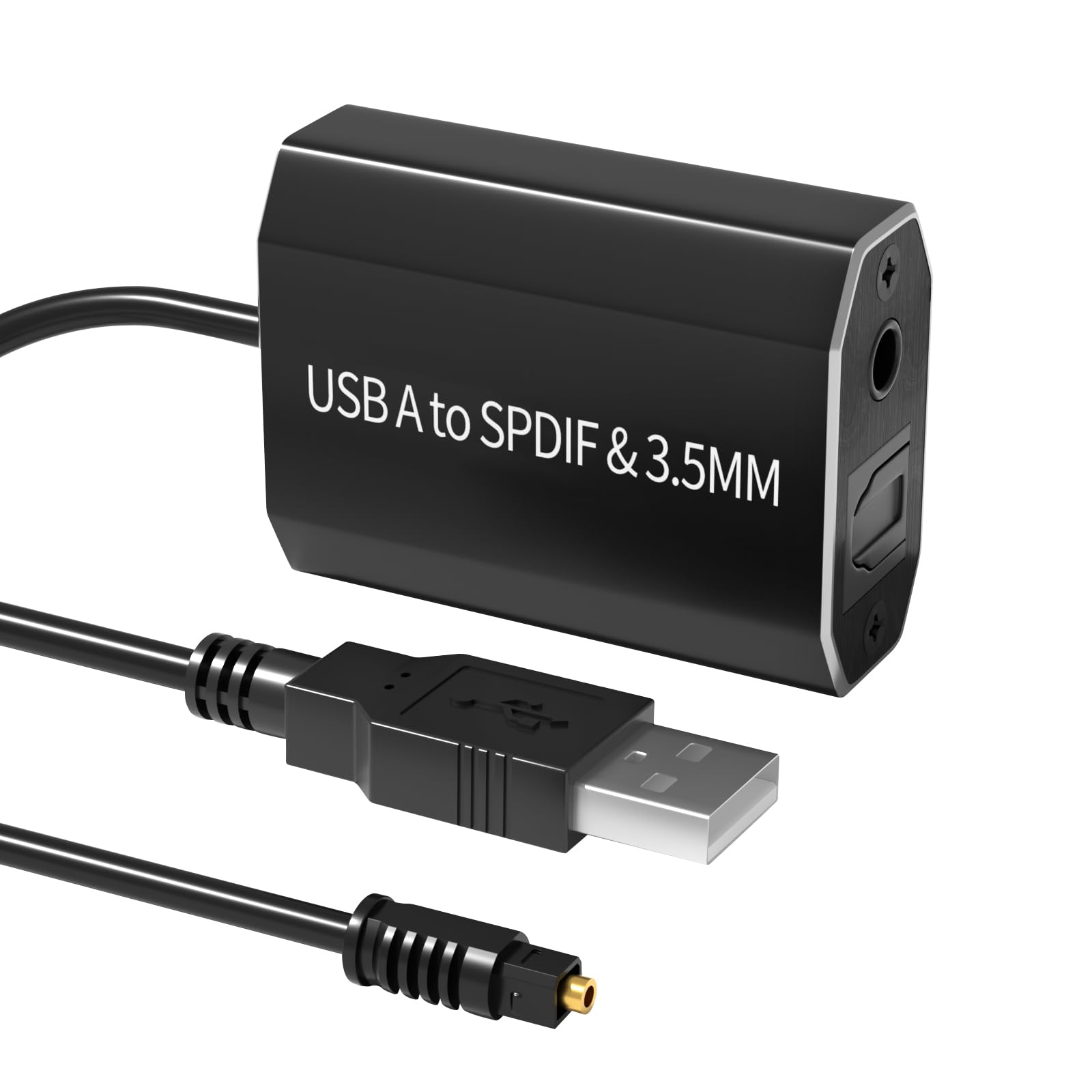 Photo 1 of USB A to Optical Audio Adapter,Unidirectional USB A to SPDIF Digital Optical and 3.5 Jack Audio Output Converter for Computer Laptop PC Laptop ONLY(NOT for TV Or Other Devices)