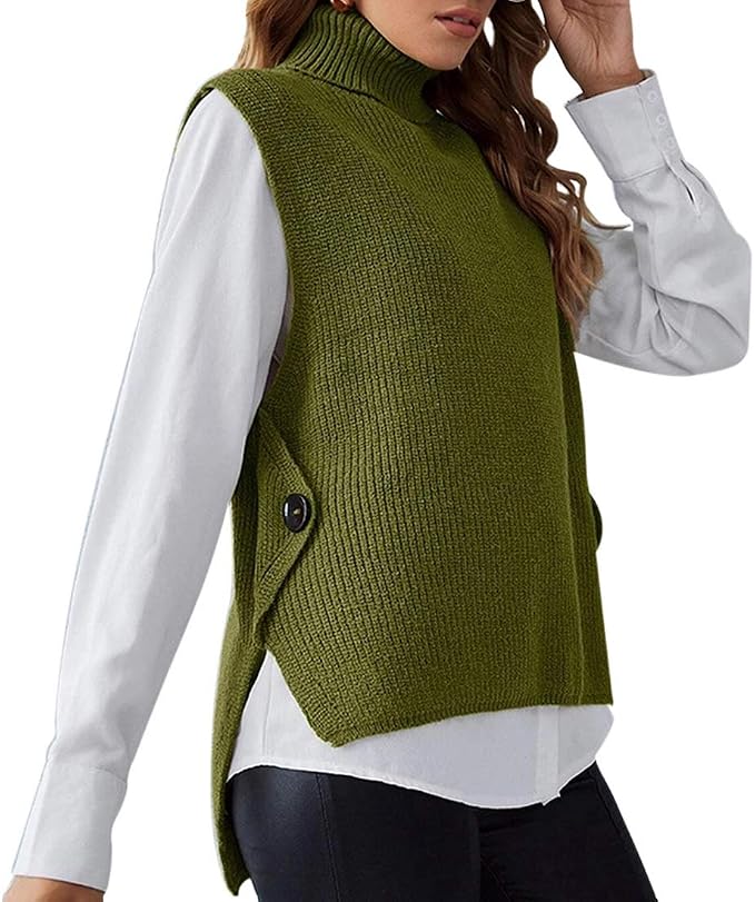 Ärmelloser Rollkragenpullover Für Herren – Gestrickt, Elegant & Perfekt Als Unterziehshirt