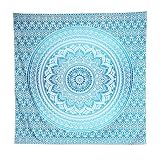 ACRAFT Turquoise Wall Decor Mandala Tapestry Blue Teal Wall Hanging Tapestries for Bedroom Yoga Beach (Turquoise)
