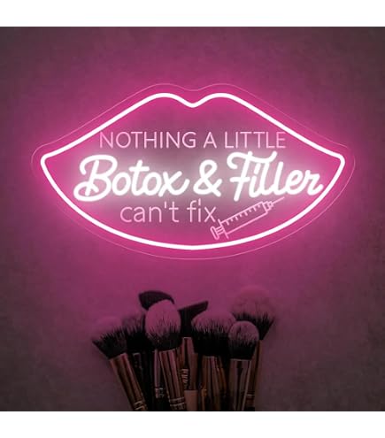 Insegna Luminosa LED A Forma Di Filler Labbra E Botox – Luce Al Neon Dimmerabile Per Studio Medico E SPA, Decorazione Da Parete