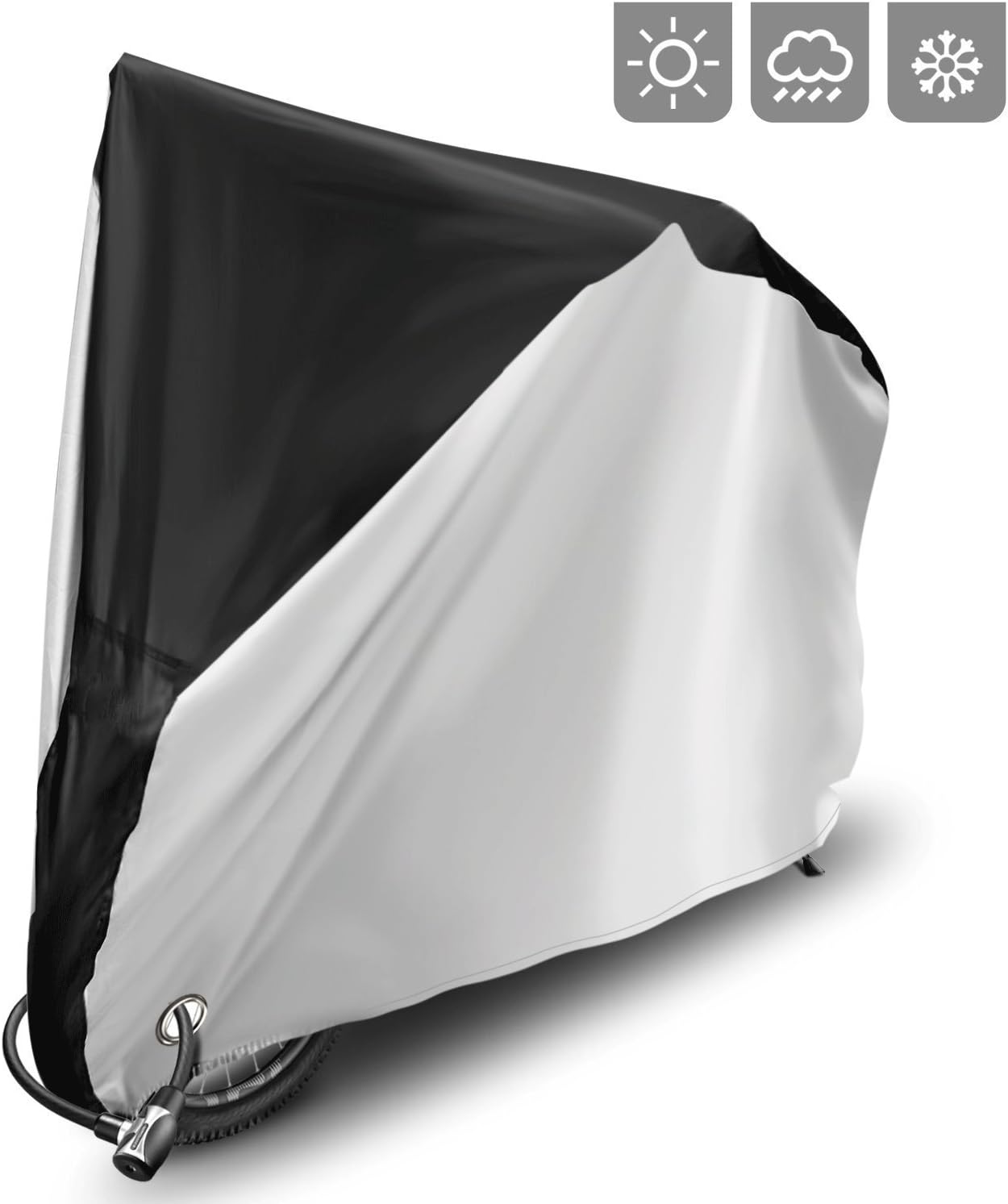 Bike Cover Bicycle Cover Rain Cover 190T Nylon Waterproof Anti Dust Rain UV Protection Heavy Duty Dust Cover for Mountain Bike Road Bike with Lock-holes Storage Bags