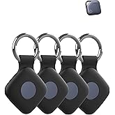 UYRUREL Case for UGREEN Tracker Tags, Shockproof Silicone Cover. | Shockproof &amp; anti - slip, protects against scratches. Precise cutouts ensure full functionality. Black(4 Pack).