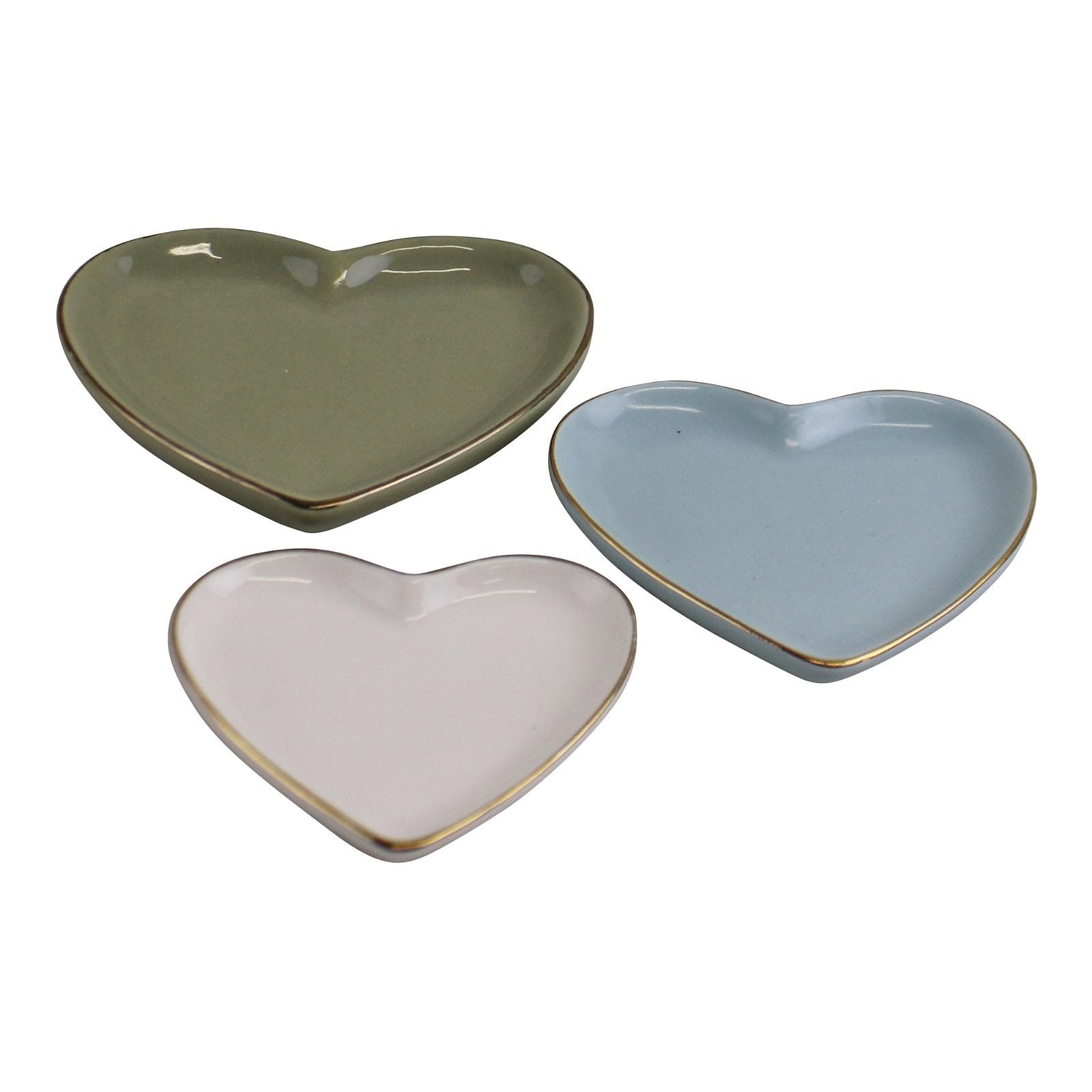 Sifcon International Set of Three Heart Tinket Dishes